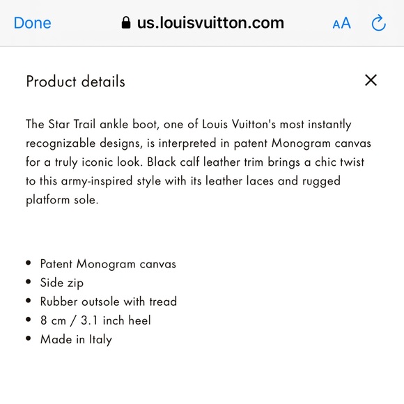 Louis Vuitton Star Trail Ankle Boot Size 37.5 100% Authentic Brand New with Box - Picture 10 of 12